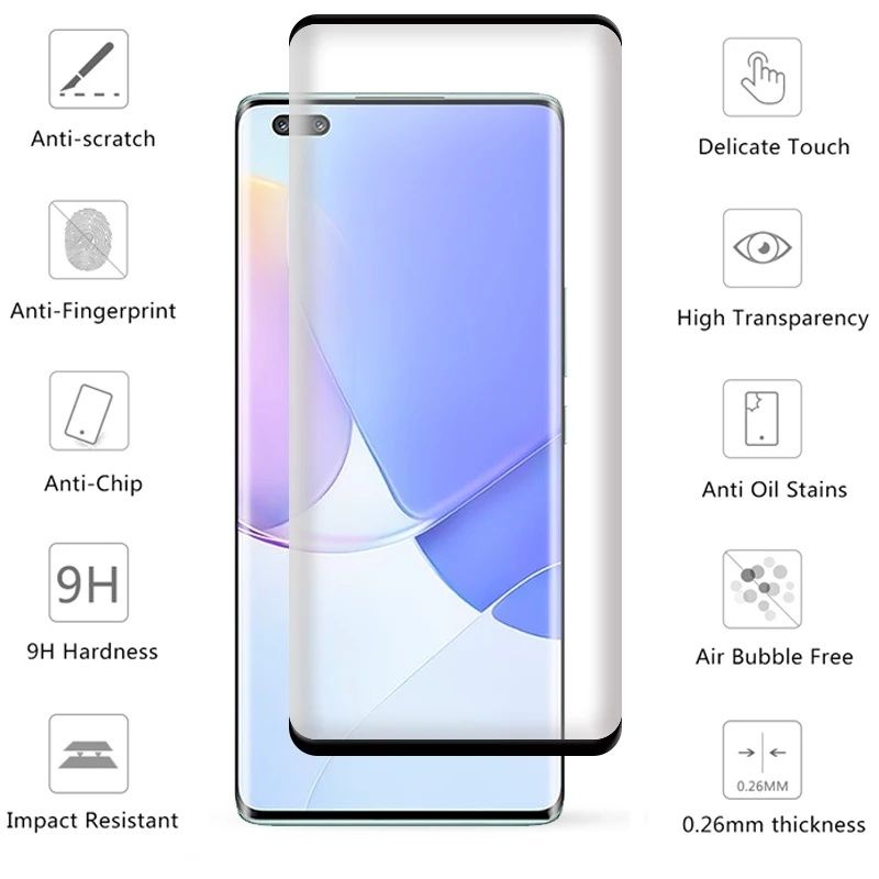 3D Извит Стъклен Протектор за дисплей за Huawei Nova 9