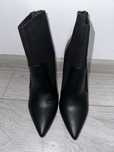 Botine ghete negre cu toc subtire