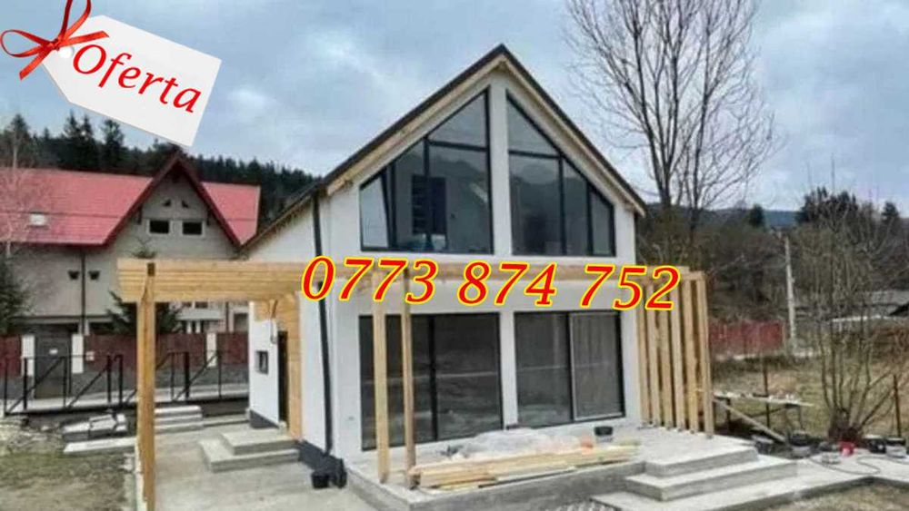 Case modulare tip modern pe structura metalica