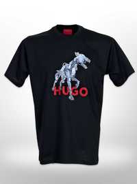 Hugo Boss черна тениска щампа ROBODOG - размери XXL