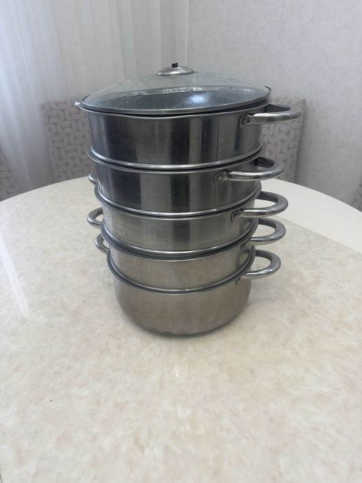 Мантоварка 6 л . Нержавеющая стал,количество ярусов; 4