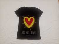 Love Moschino памук женска тениска перфектна More Love Paris оригинал