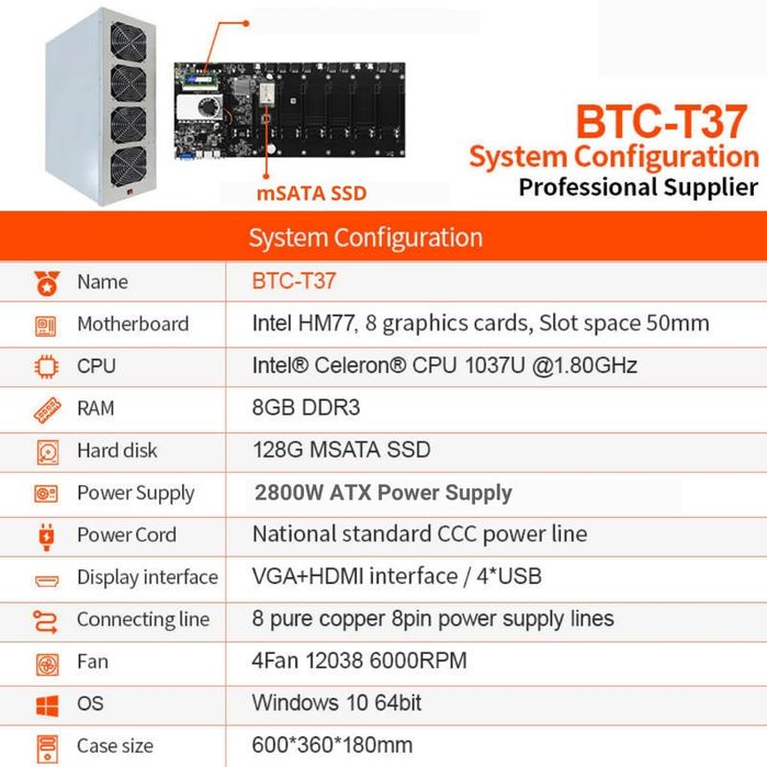 Mining rig cu plăci de 8G
