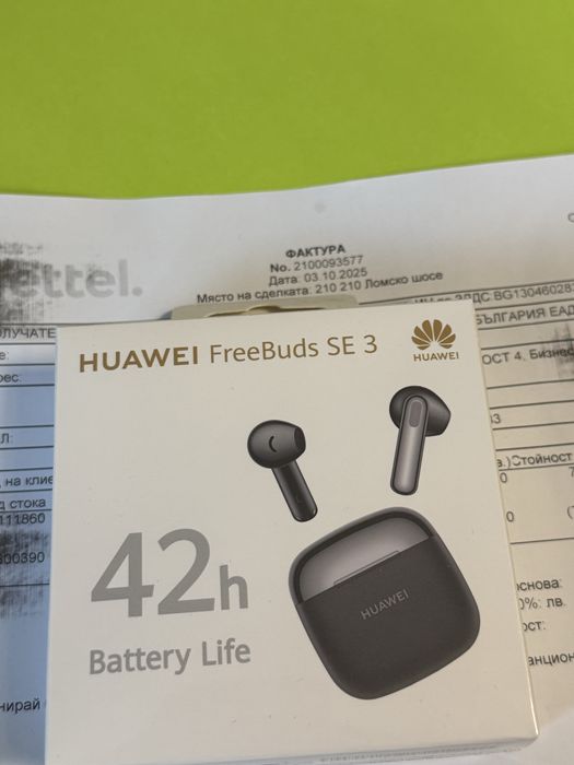 ЗАПЕЧАТАН Huawei FreeBuds SE 3 Yettel Гаранция до 2027 г. Black