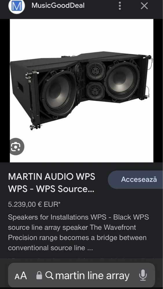 MARTIN line array  model WPS nu rcf jbl dynacord fbt ev