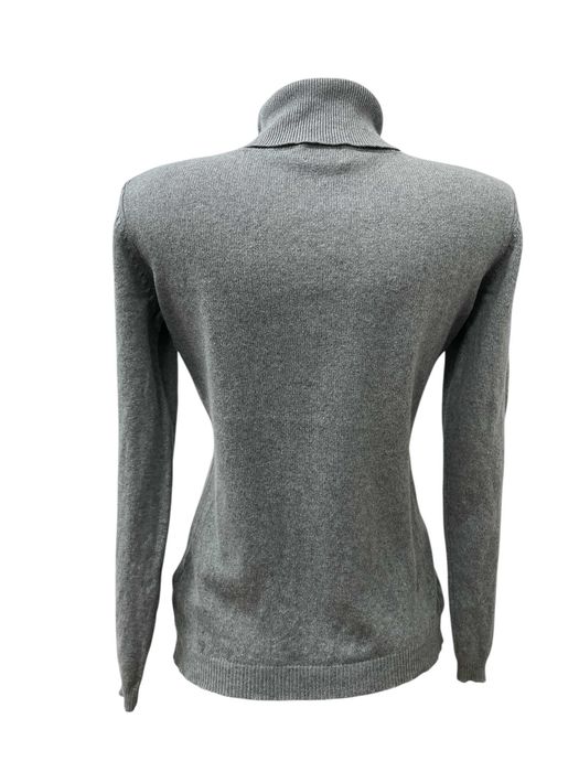 BLUE MOTION размер S дамски пуловер КАШМИР и Коприна поло яка сив