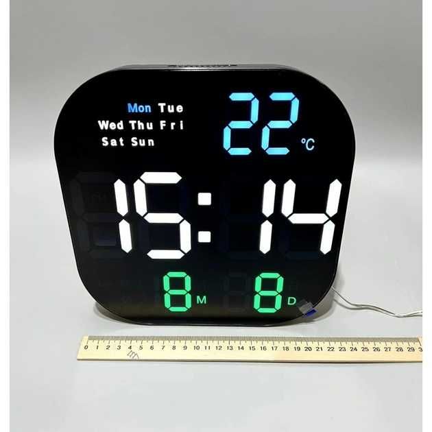 Бесшумные электронные настенные часы с большими цифрами и пультом
