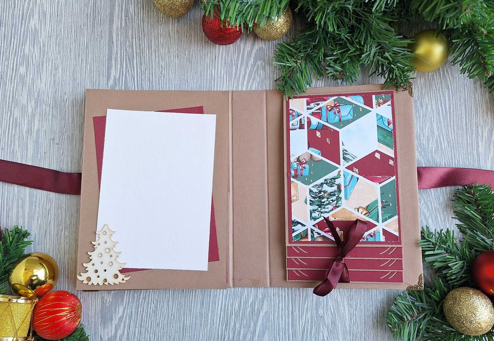 Албум за снимки "Коледно вълшебство" в кафяво, ръчна изработка /35.32