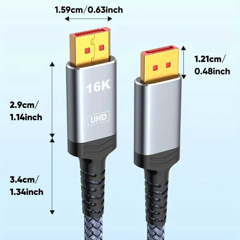 16K Ултра/Tрансферен Кабел-DP2.1*80Gbps FPS MAX*DP 2.1 ALCLAP 4К/360Hz