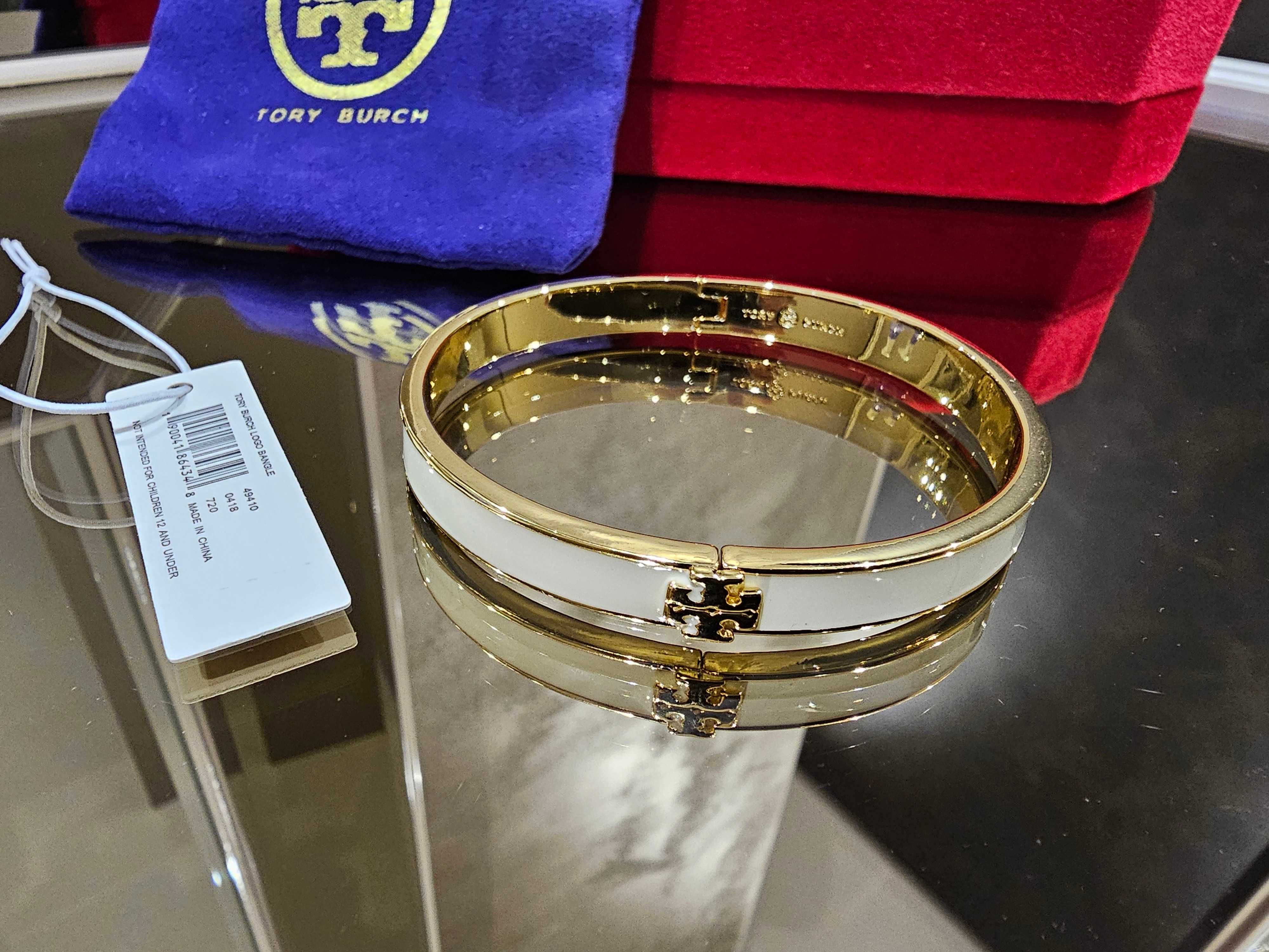 Tory Burch Gold Plated Ivory Kira Enamel Дамска Гривна