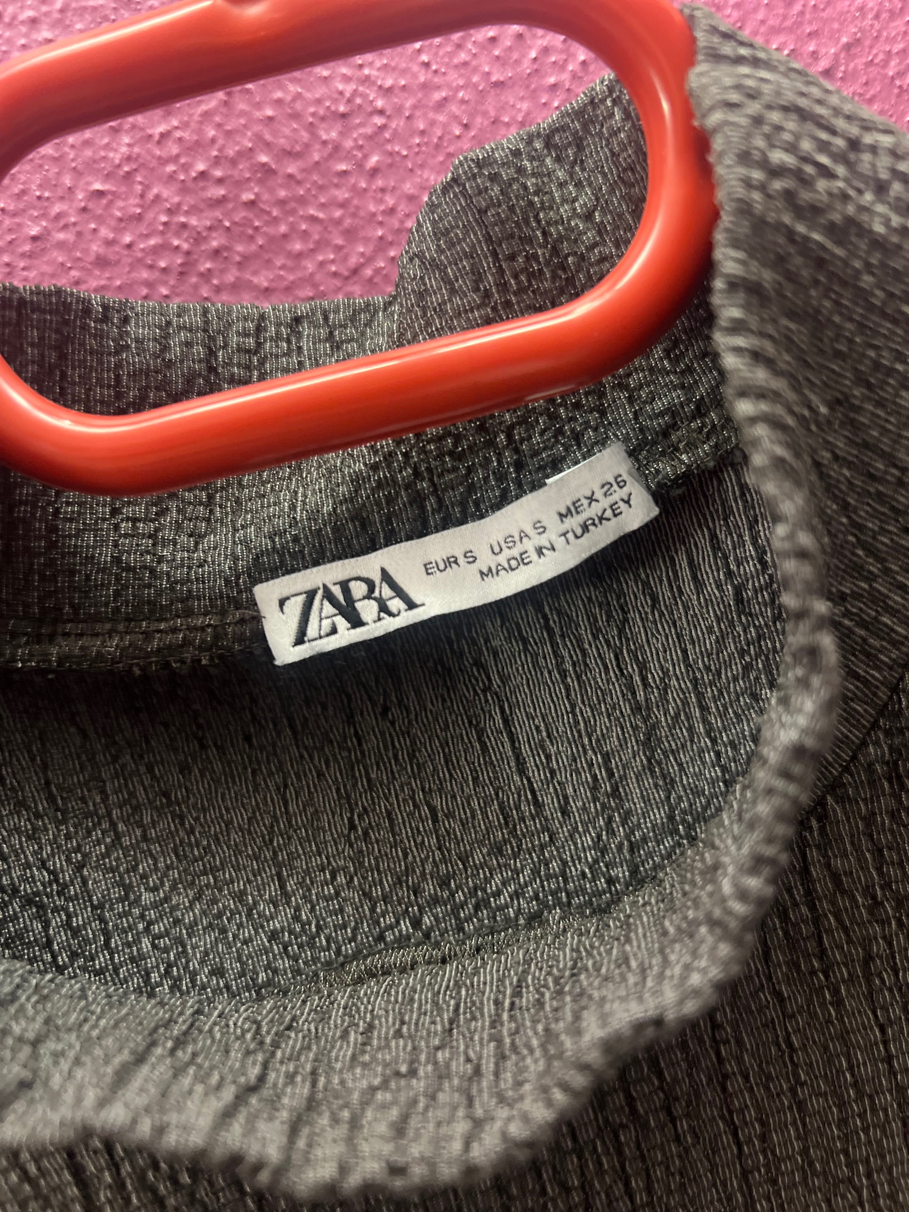 Къс сив топ ZARA