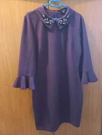 Лилава ластична рокля