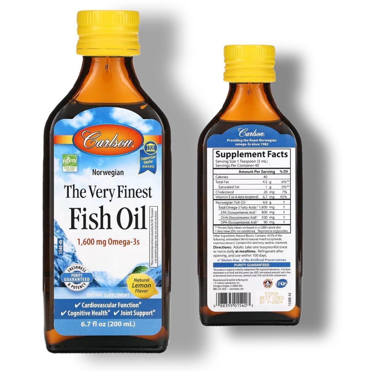 Норвежская Омега Карлсон 200мл Carlson, Norwegian, Fish Oil Америка