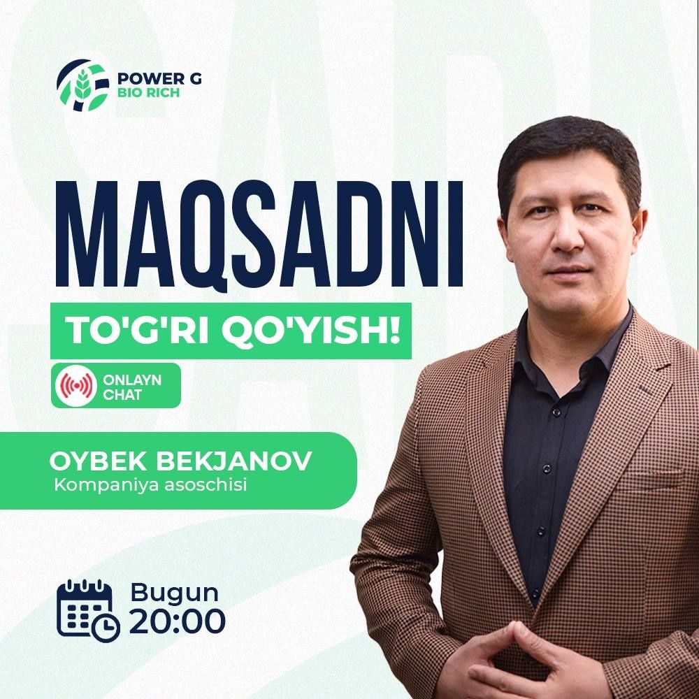 power G biorich maqsulat sog'lika biyziyon malaziya uzbekistan