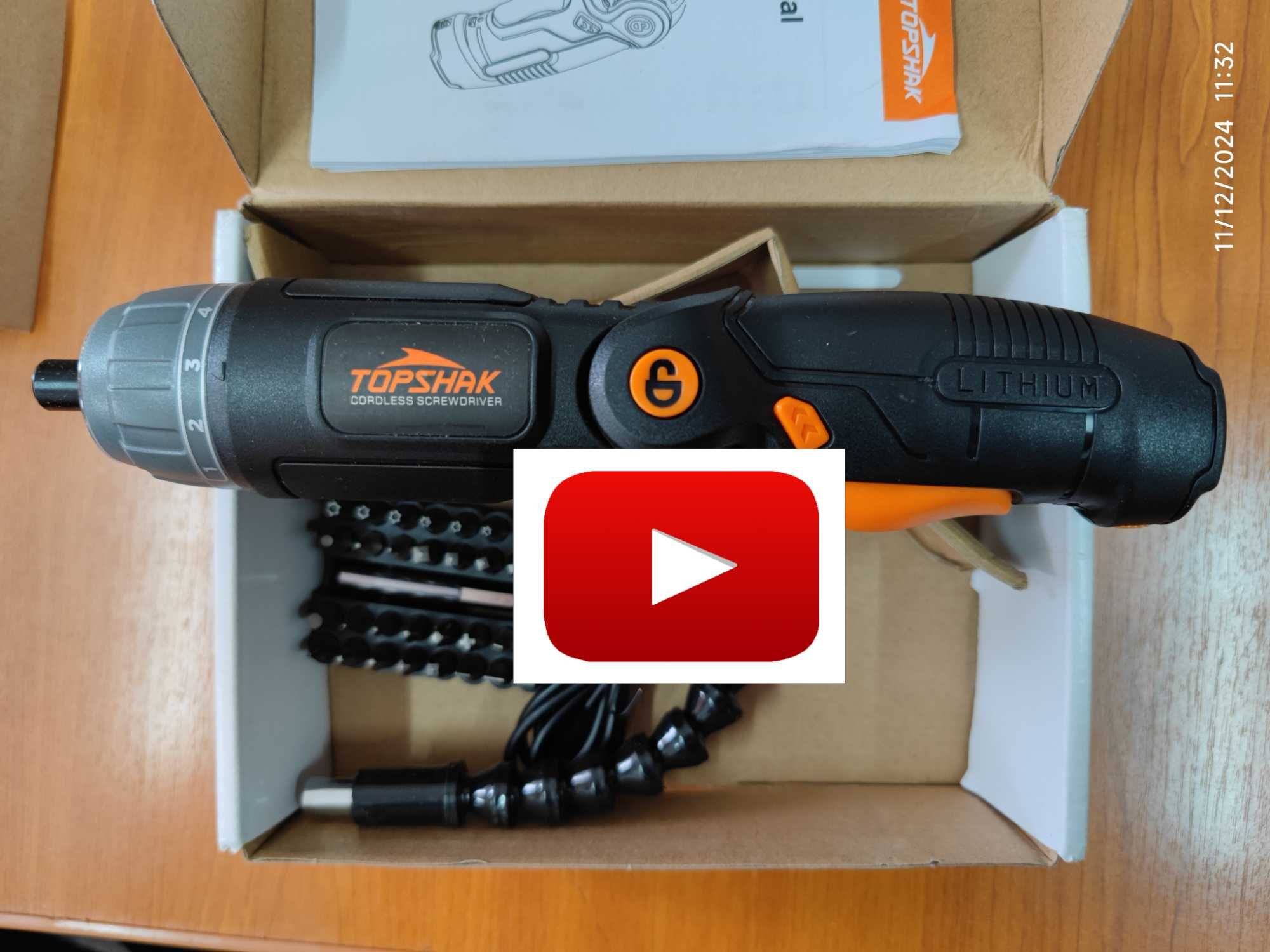 Surubelnita cu acumulator, 6 trepte putere, 32 biti+extensie flexibila