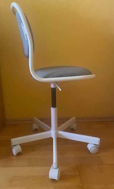 Scaun de birou ergonomic pentru copii, alb cu gri