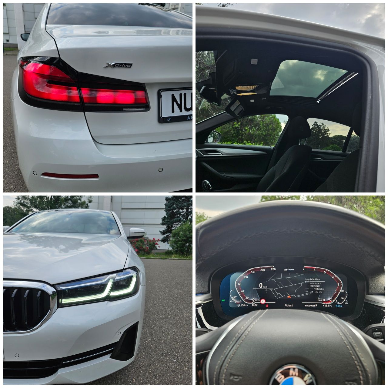 Bmw 530e X Drive Hybrid / 292 CP _ Alb PERLAT _ LASER _ Trapa