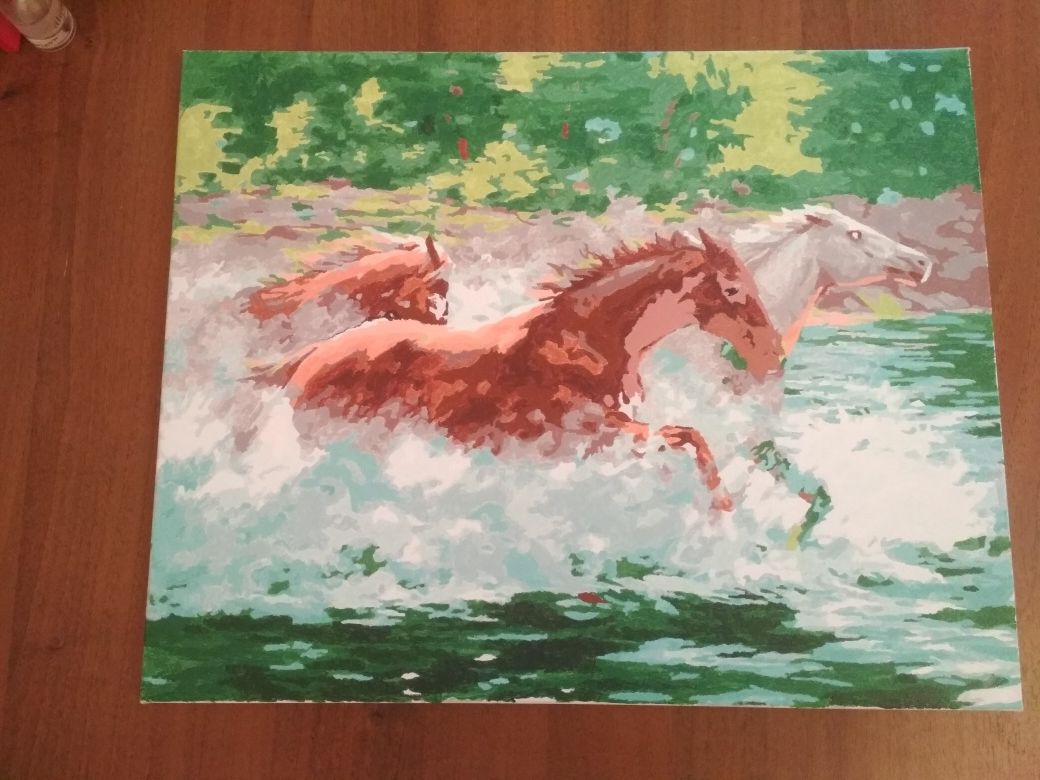 Продам картину "Лошади" заряжена на движение, активность, удачу