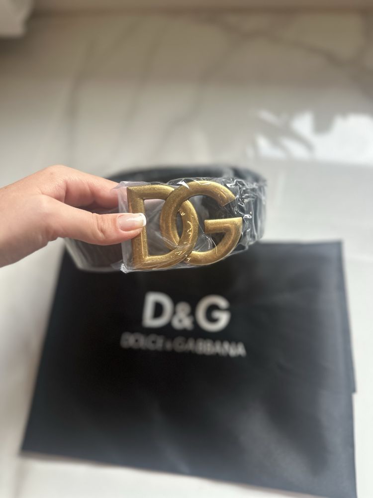 Колан Dolce and Gabbaна, черен, със златно