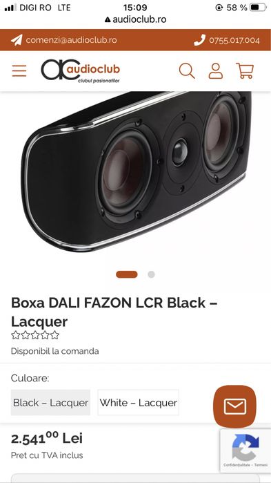 Boxa centrala Dali Fazon LCR - sunet clar si design premium
