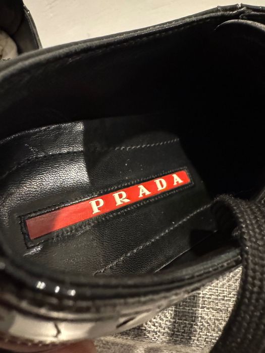 Prada Sports Black Patent Leather Lace.