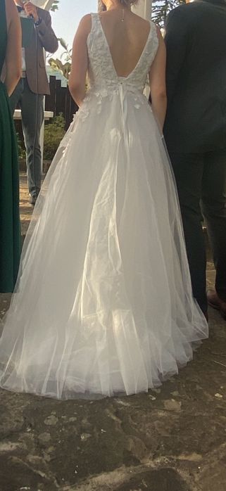 Булчинска рокля - размер XXS/XS (Petite)+ подарък воал и обувки