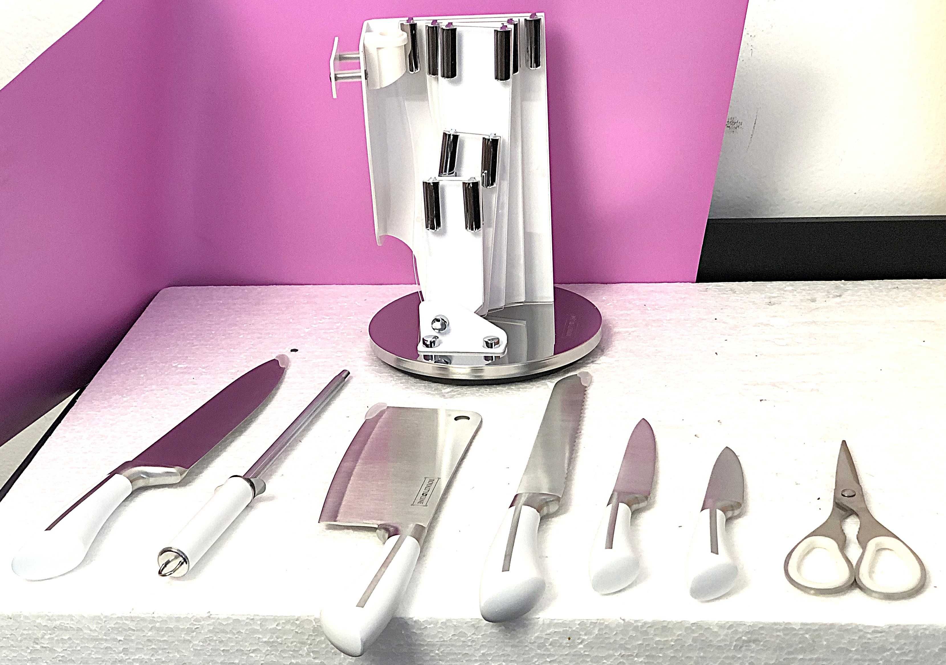 Set cutite inox 8 piese Royalty Line, suport rotativ