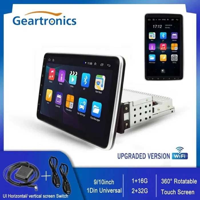 Навигация Android 9'' и 10.1'' мултимедия 1DIN с 360 въртящ се екран
