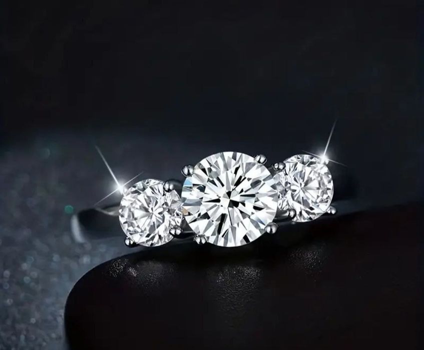 Муассанит бриллиант серебро кольцо