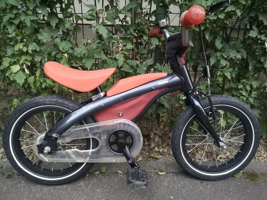 Bicicleta copii BMW Kidsbike 14 zoll negru metal/orange
