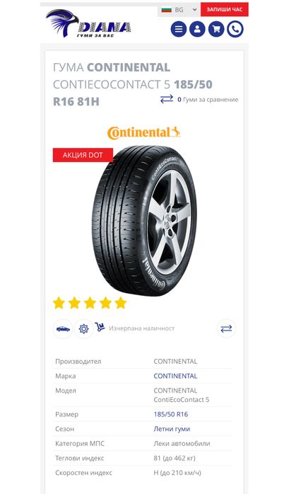 SMART 453 - ЛЕТНИ - CONTINENTAL 205/45 R16 и 185/50 R16