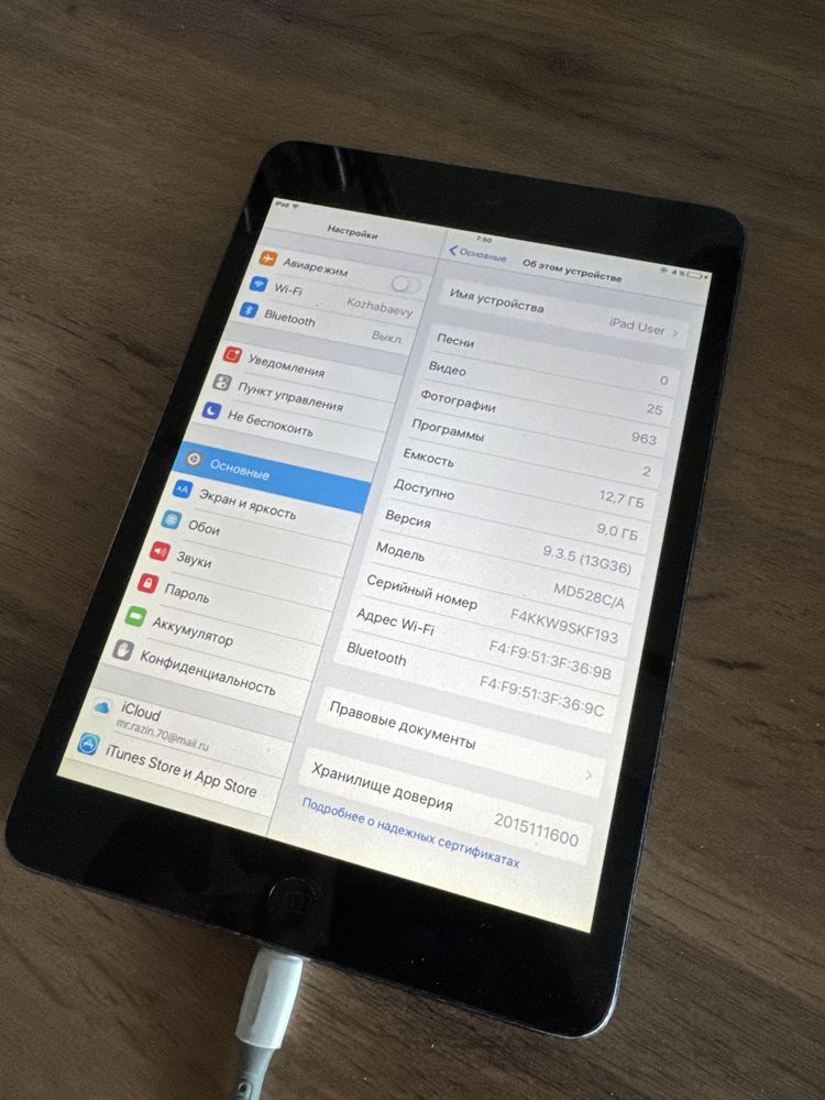 Ipad mini 1 9.3.5ios