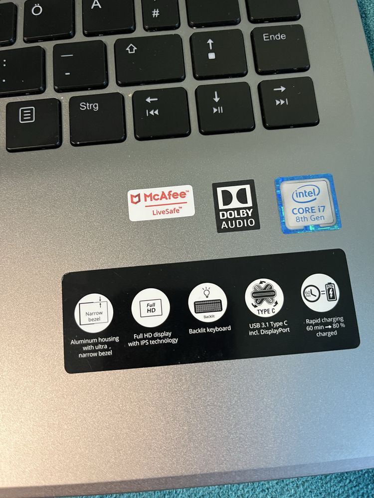 Laptop i7 8565u 4.6Ghz - 8GB RAM - FullHD - SSD500Gb + 1Tb - Nvidia2G