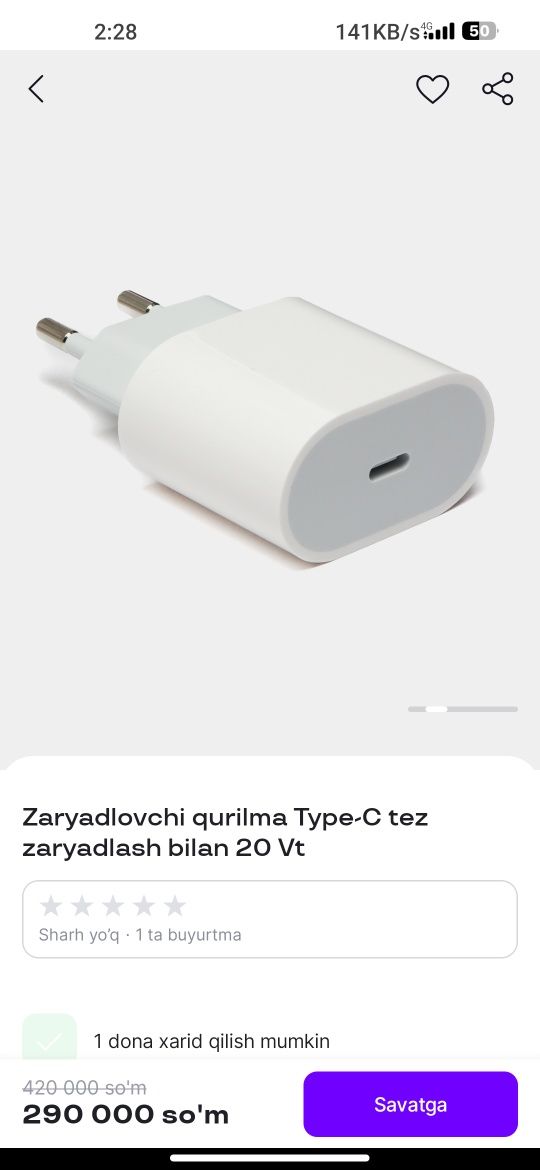 Iphone uchun zaryadchik original