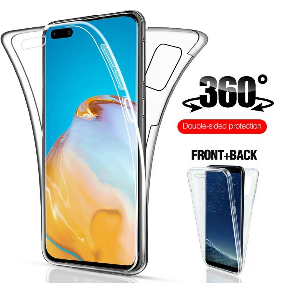 Прозрачен 360° градуса кейс Huawei P40 P30 Pro Lite Y6 Y7 2019 Mate