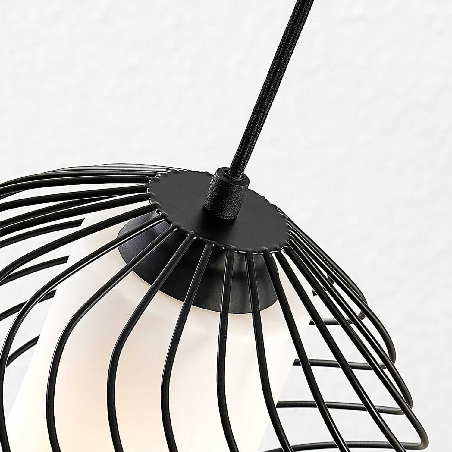 Lampă suspendată Lindby 9624896 Cedrice retro vintage antică în negru
