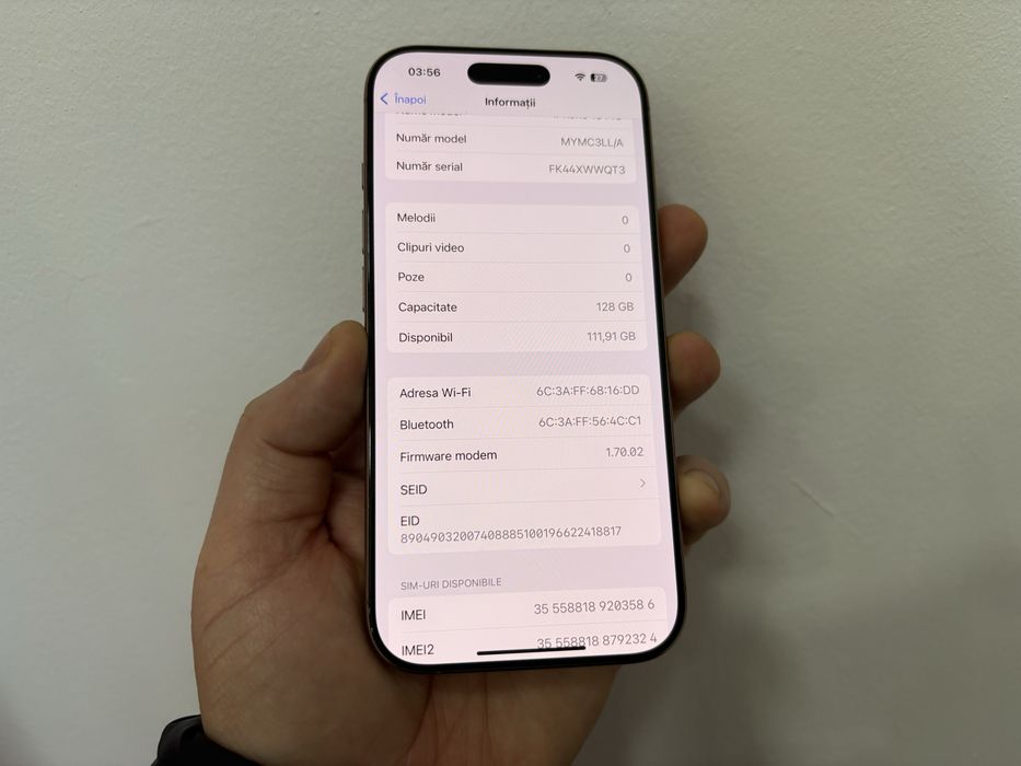 Iphone 16 Pro, 128 gb, Desert Titanium, bypass sau piese