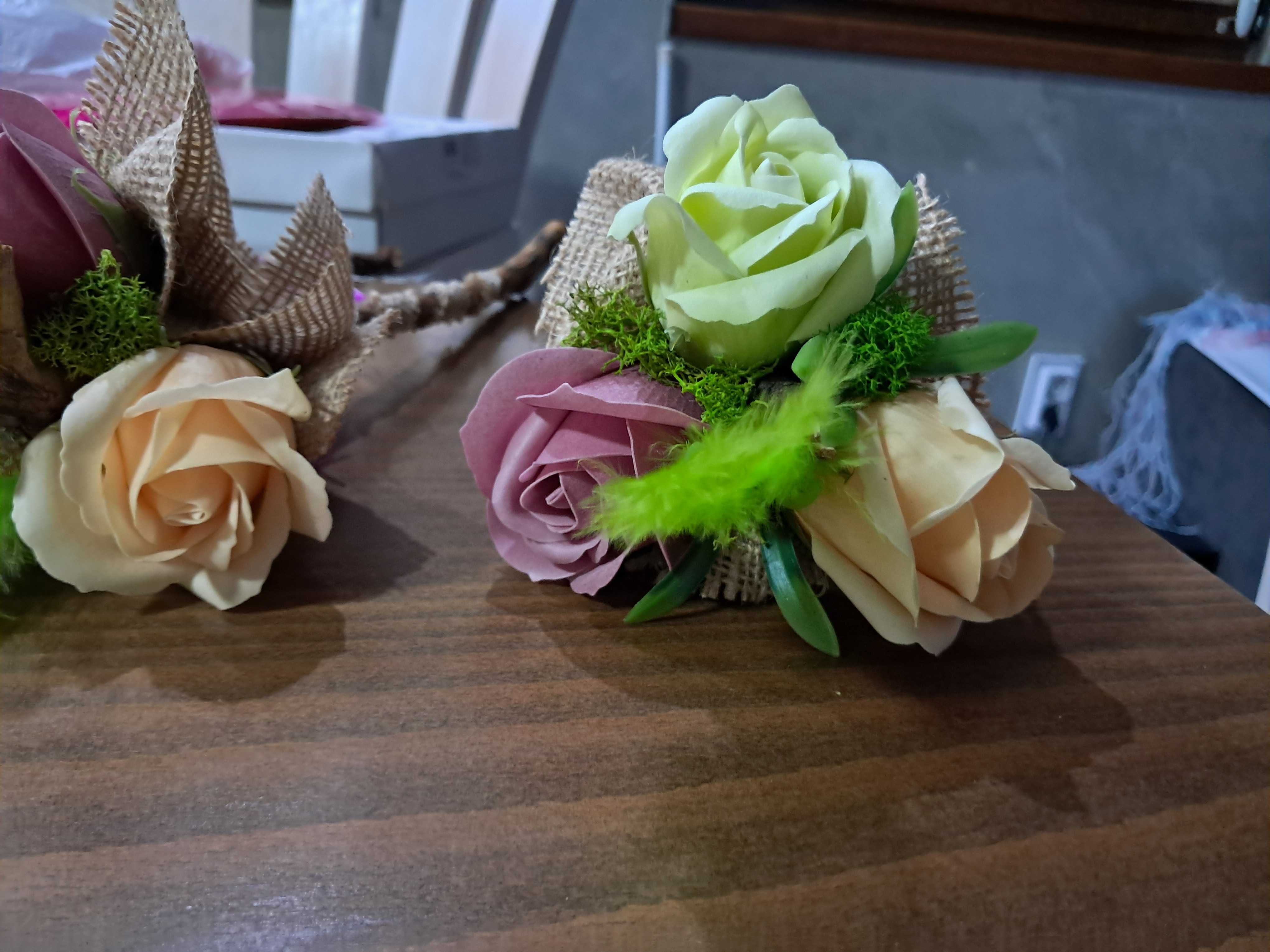 За учителя с любов, букет, мъх, сапунени рози