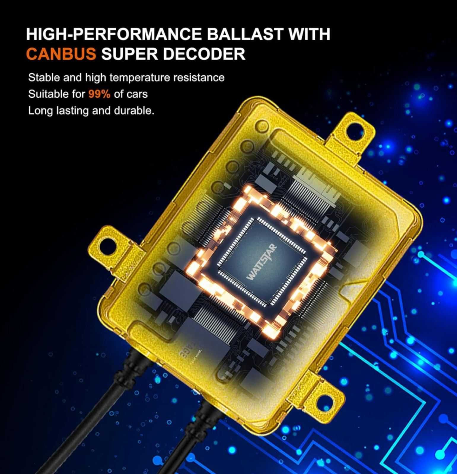 Xenon H7 HID комплект Wattstar 12V 6000K Супер ярка Canbus без грешки