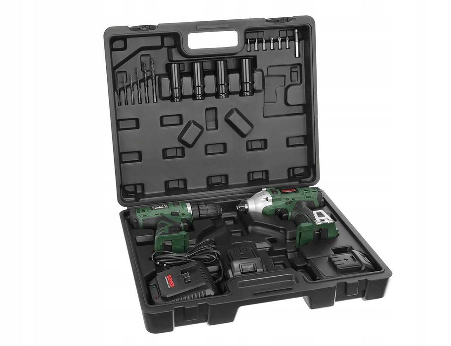 Set masina de gaurit si insurubat + bormasina de impact 24.4V 3ah