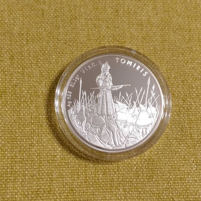 Великие полководцы Томирис серебро монета Казахстан