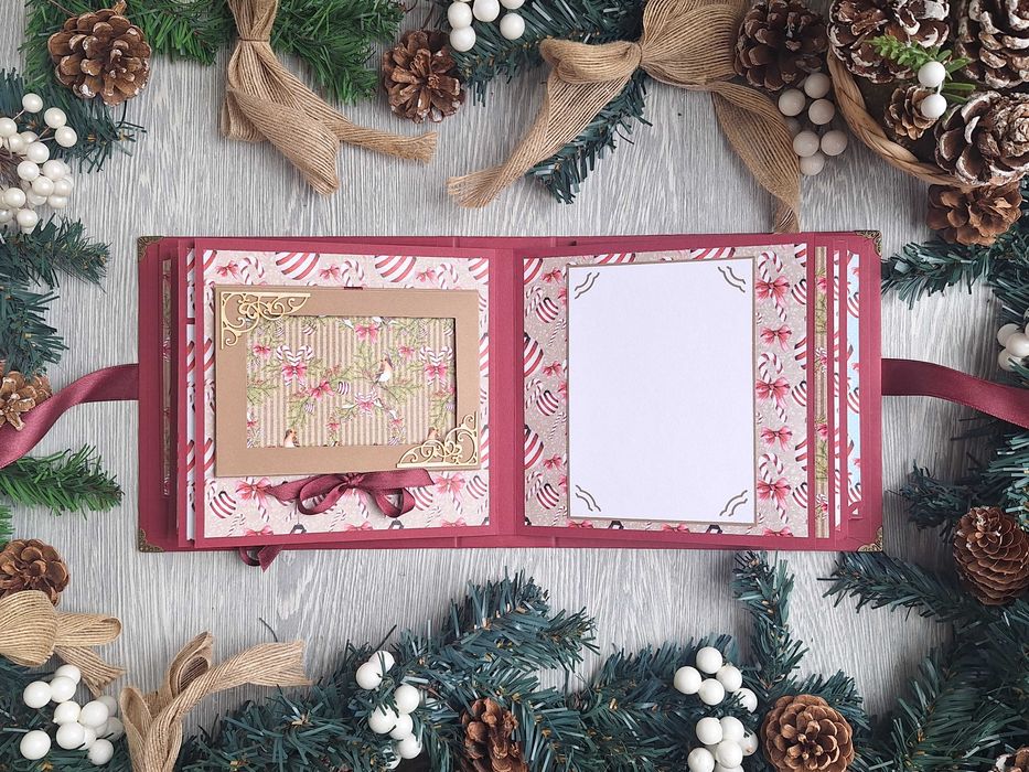 Коледен, скрапбук албум "Коледен венец", ръчна изработка /54.1