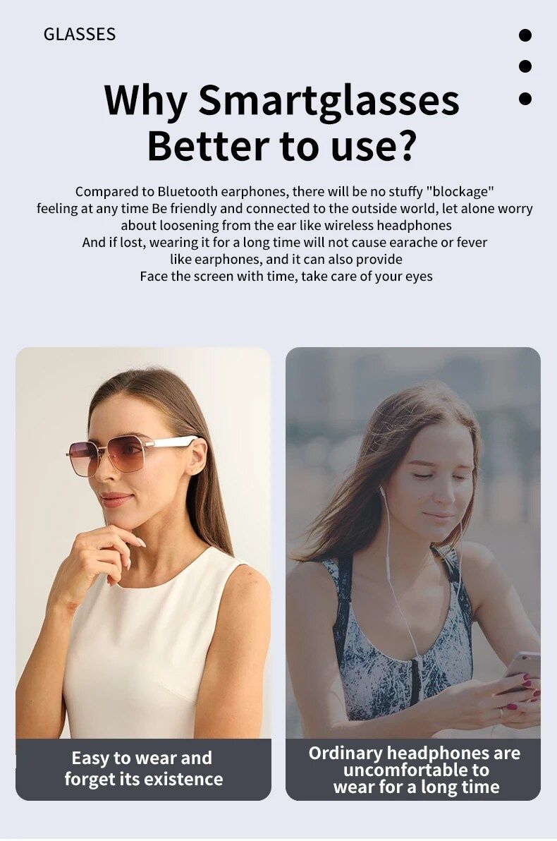 Умные очки с bluetooth-гарнитурой, наушники очки handsfree