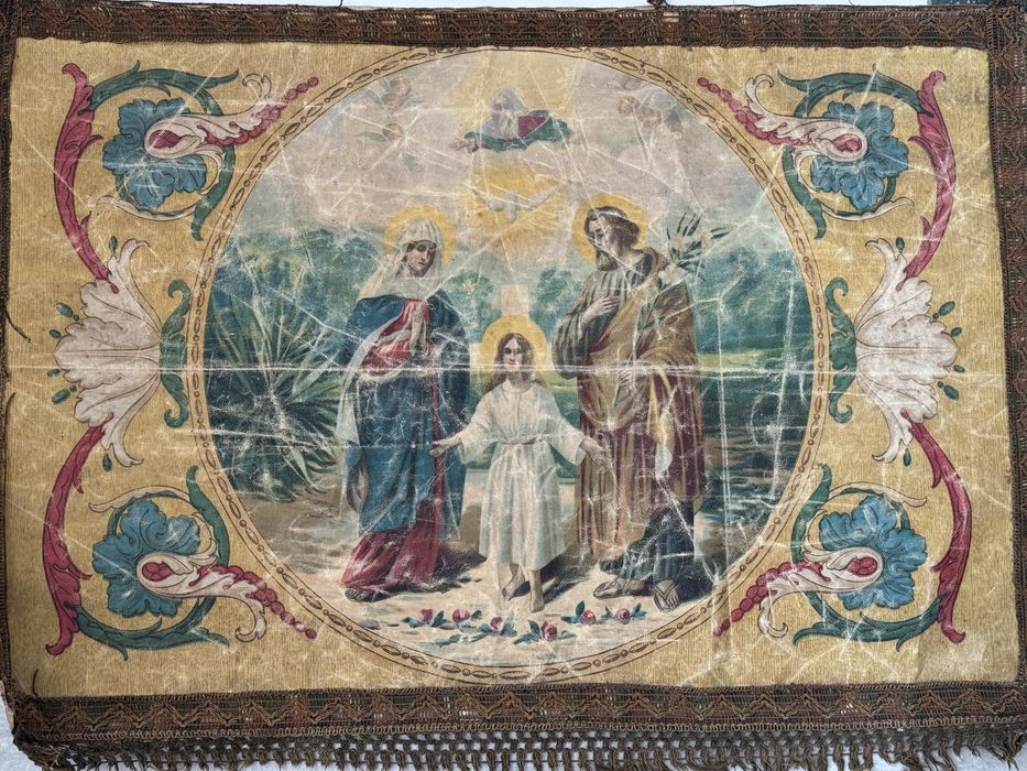 Pânză religioasă veche – Sfânta Familie, proveniență Italia