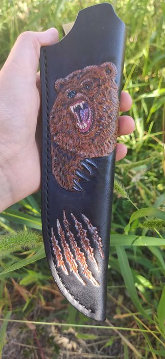 Кожени ръчно изработени кании за ножове с рисунка и без