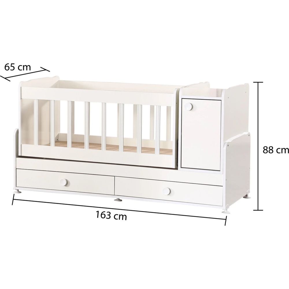 Растяща кошара с люлеещ механизъм и чекмеджета "BabyHome
