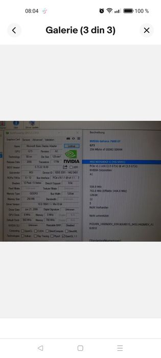 Placă grafică MSI GeFORCE 7600 GT 256MB PCI-E silențioasă, dual DVI S-
