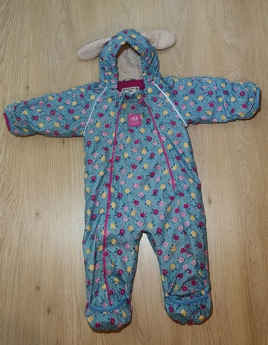 Salopeta impermeabila  JoJo Maman Bebe Splish Splash Blue Floral Bunny
