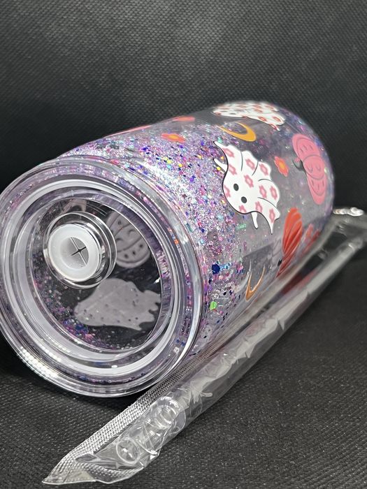 Pahar cu capac si pai Snowglobe Halloween