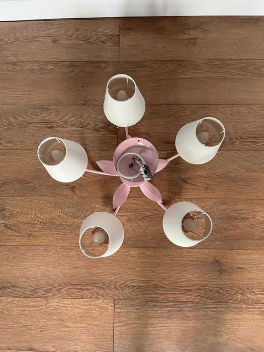 Candelabru Decoland Butterfly 55597, 5x60W, E14, Roz